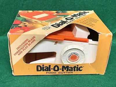 Vintage 1977 Popeil’s Dial-O-Matic Food Cutter/Slicer/Shredder 2 Blades Orange • $17.99