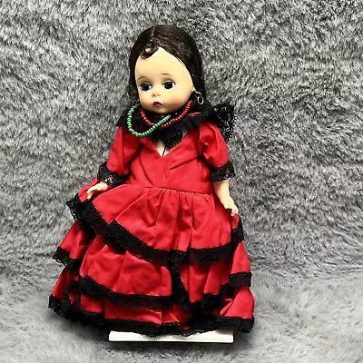 Madame Alexander Spanish Girl Doll Sleepy Eyes Wig Hair Red Black Dress • $19.99