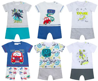 Baby Boys Body Suit Short Romper T Shirt + Shorts Outfit Design Babies Gift Size • £6.95