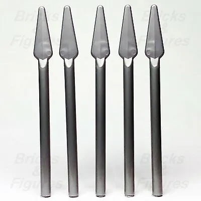 5 X Ninjago LEGO® Spear / Pike Flat Silver Minifigure Army Medieval Weapon Parts • $10.99