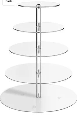 Large 5-Tier Acrylic Round  Stand/Cupcake Clear Dessert Holder Snacks Display • $42.77