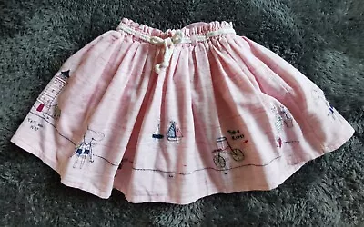 £4.90 • Buy NEXT Girls Beautiful Mouse Sailing Pink Cotton Skater Skirt Size 4-5 Years VGC 