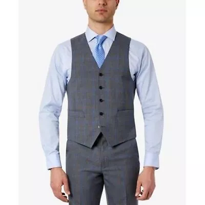 NEW Lauren Ralph Lauren Mens Classic Fit Wool Stretch Plaid Suit Vest X-Large XL • $25.89