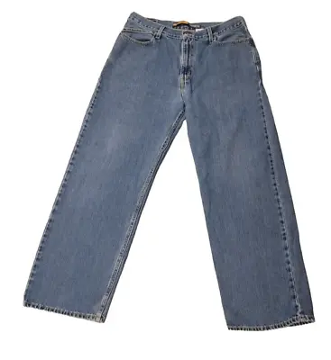 Men's Vintage Levis Silvertab Jeans Tag 34X32 Meas. 34X30 Blue Low + Loose Y2K  • $37