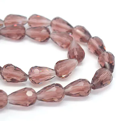 £2.55 • Buy Faceted Teardrop Crystal Glass Beads Pick Colour - 5x7 8x11 10x15 12x18mm