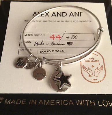 Alex And Ani Limited Edition Moon And Star Charm  Bangle Bracelet Only 100 Made • $50