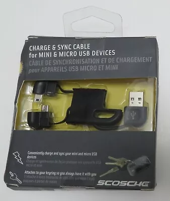 SCOSCHE CHARGE & SYNC CABLE Keychain For Mini & Micro USB Devices BNIP • $6.50