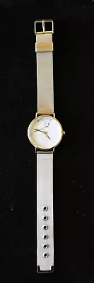 Unbranded Gold Tone Watch Marble Look Dial Mesh Band 6.5  To 8.5  New Battery • $9.99