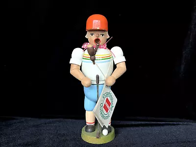 Vintage Erzgebirgische Volkskunst Smoker Golfing Wooden Man 7.5  • $34.99