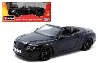 $58.95 • Buy Bentley Continental Supersport Matte Black 1:18 Model - Bburago 11035MJBK*
