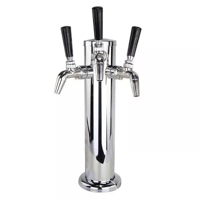 3  Stainless Steel Triple 3 Tap Faucet Draft Beer Font Tower Kegerator  FP • $185.99