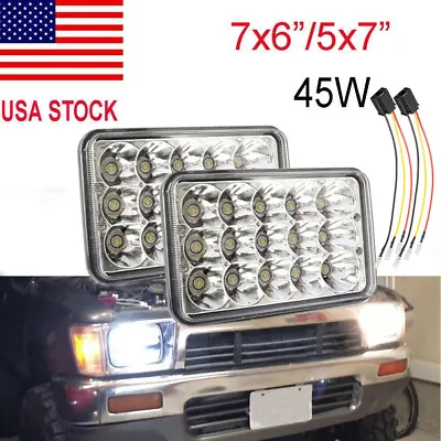 $35.09 • Buy Pair 5x7  7x6  LED Headlight Hi-Lo Beam For Toyota Nissan Pickup Hardbody Truck