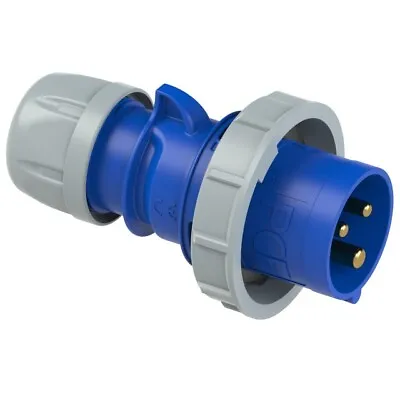 PCE Blue 32 Amp 3 Pin 2P+E 240V Male Plug 32A Ceeform Commando IP67 Waterproof • £19.90