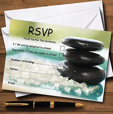 Relaxing Spa Day Personalised Wedding Or Party RSVP Cards • £8.95