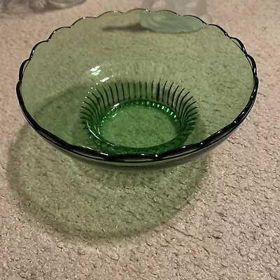 Vintage E.O. Brody Co M2000 Green Glass Bowl/scalloped Edge • $4.49