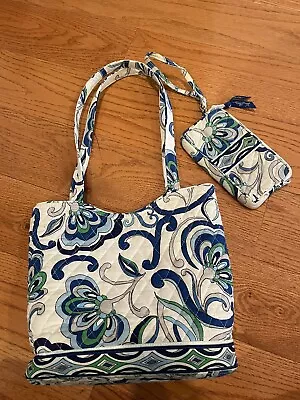 Vera Bradley Mediterranean White Tote And Matching Wristlet Wallet • $30