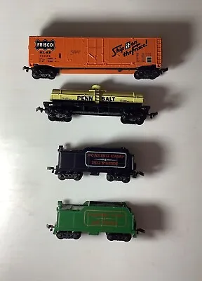 Lot 4 Maisto Nscale Metal Cars Penn Salt Tanker FRISCO Boxcar & 2 Coal Cars • $40