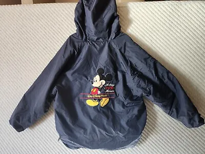 Disneyland Jacket Adult XL Blue Mickey Mouse Lined Full Zip Windbreaker Disney • $34.99