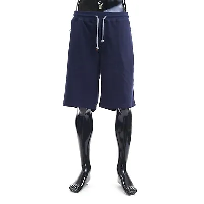 BRUNELLO CUCINELLI 780$ Navy Blue French Terry Cotton Shorts • $490.50