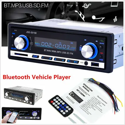 1Din Car In-dash Stereo Player Bluetooth SD USB MP3 FM Radio Receiver Audio AUX • $43.40