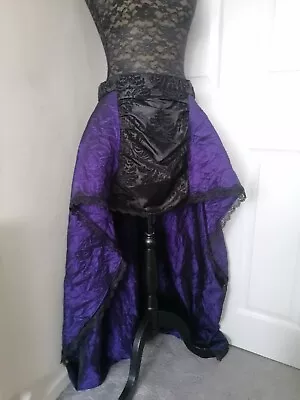 Taffeta Fishtail Skirt Gothic Steampunk Renfaire Raven Darkstar Whitby Victorian • £15