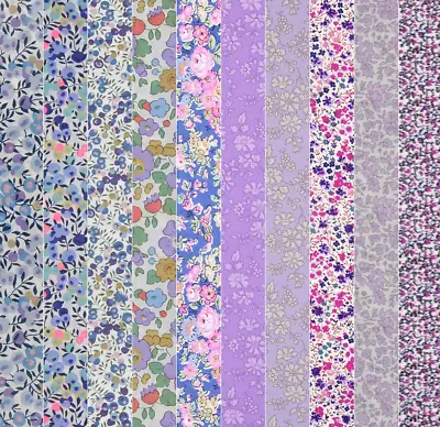 10 Pack Bundle Liberty Fabric Tana Lawn (Purples) • £7