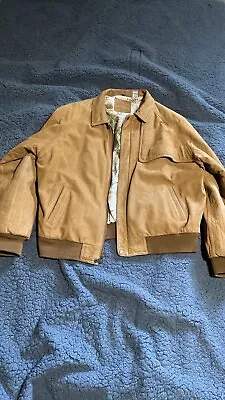 VTG Marlboro Jacket Mens Large Tan Brown Adventure Team Suede Leather • $80