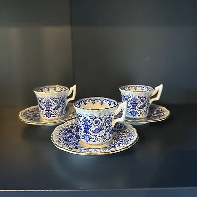 Coalport Batwing Blue Demitasse Cups And Saucers • £39.99