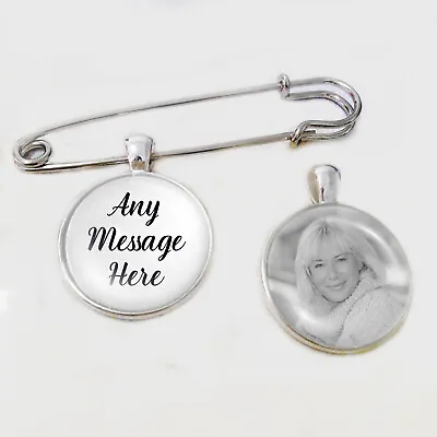 Personalised Wedding Bouquet Charm Gift Groom Bride Lapel Pin Memory Boutonniere • £6.89