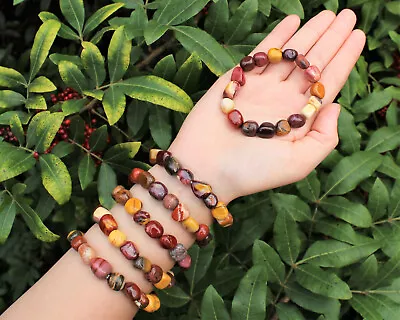 Mookaite Tumbled Gemstone Bracelet 6-8 Mm Nuggets (Stretch Bracelet) Mookite • $8.95