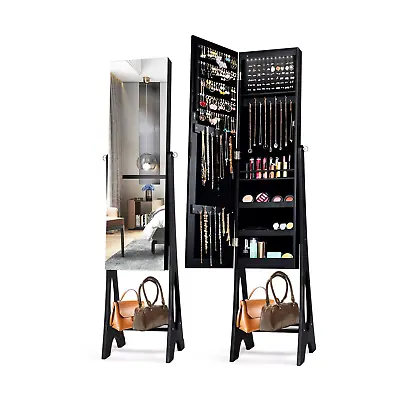 Full Length Frameless Mirror Jewelry Cabinet With Freestanding Design • £142