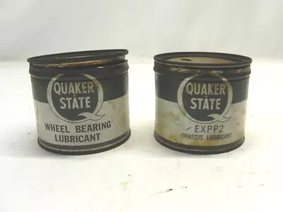 Vintage Lot Of 2 Quaker State Wheel Bearing Lube & Chassis Lube Cans 1/4 Full  • $31.47