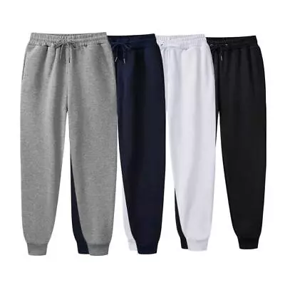 Mens Jogging Fleece Joggers Tracksuit Bottoms Trousers Gym Workout Sweat Pants • $13.89