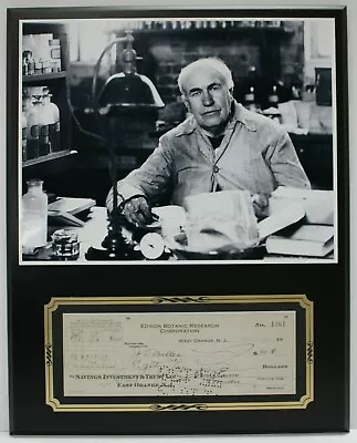 Thomas Edison Reproduction Signed Check Display  • $89.95