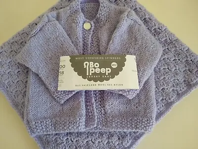 Hand Knitted/crochet Baby Cardigan & Small Blanket Lilac Approx 0-3 Months New • £12