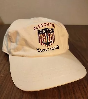 Fletchers Yacht Club Crew Hat Strap Back White Captains Cap Boating Fishing • $24.99