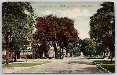 Michigan City Indiana~Washington Street Homes~Corner Mailbox~Fire Hydrant~1911 • $7