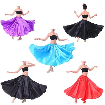 UK Kids Girls Long Skirt Belly Dance Dress Folkloric Mexican Performance Costume • £13.18