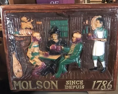 Vtg Molson Beer Foam 3-D Sign Martlett Importing Co #3994 Out 5000 • $75.99