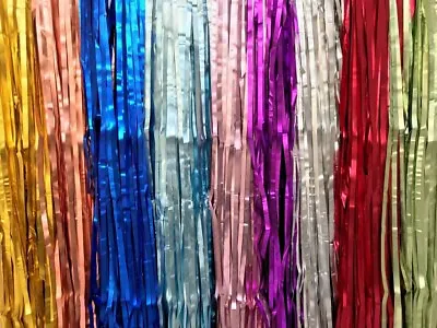 £3.29 • Buy 2M Foil Tinsel Curtain Shimmer  Fringe Door Birthday Wedding Party Decoration