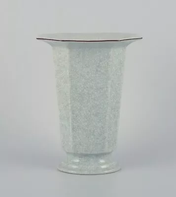 Royal Copenhagen Art Deco Porcelain Vase In A Rare Shape With Crackle Glaze. • $300