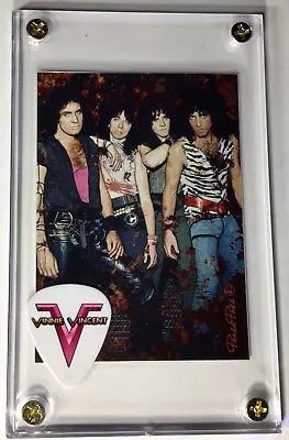 Vinnie Vincent Pink On White Logo Guitar Pick / KISS Lick It Up Card #59 Display • $29.66