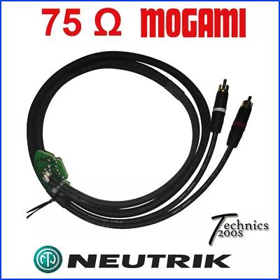 75Ω Ohm Technics 1200 1210 Mogami Rca Phono Cable Neutrik Gold Tip Int. Gnd Pcb • $125.69