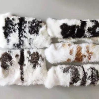 4PCS Natural Spotted Rabbit Skin Pelts Fur Hides Leather Tanned Bunny Skin Craft • $26.59