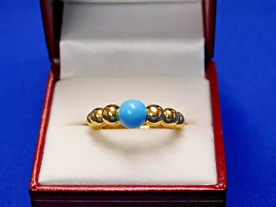 VCA Authentic Van Cleef & Arpels Turquoise Perlee 18k Gold Ring  NR • $177.50