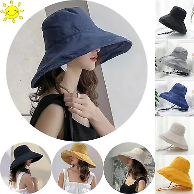 £7.89 • Buy Women Wide Brim Fisherman Hat Beach Bucket Summer Foldable Cap Sun UV Protection