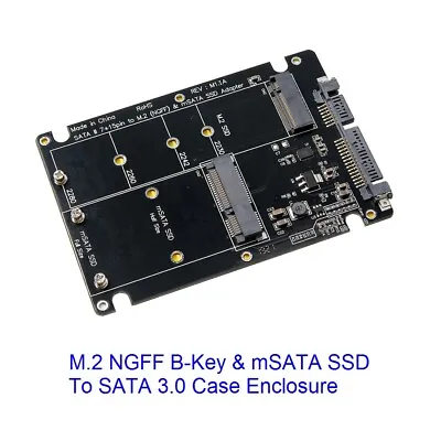 2 In 1 M.2 NGFF B-Key & MSATA SSD To SATA 3.0 Adapter Converter Case Enclosure • $11.80