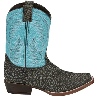 Nocona Boots Fynn Embroidery Square Toe Cowboy  Toddler Boys Black Blue Casual • $24.99