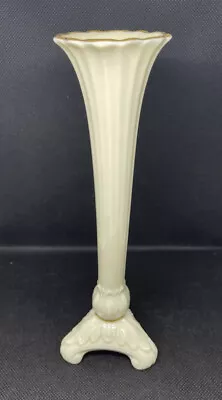 LENOX Bud Vase Approx 7.5” Tall Cream Fluted With Three Feet  USA • $20