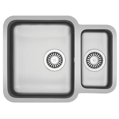 Franke Kitchen Sink 1.5 Bowl Brushed Steel Waste Rectangular Reversible Modern • £163.19